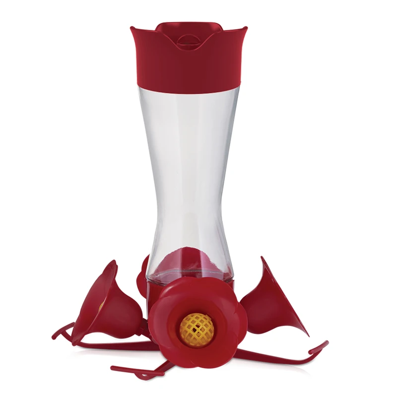 8 Oz. Glass Hummingbird Feeder With 4 Ports And Ant Moat