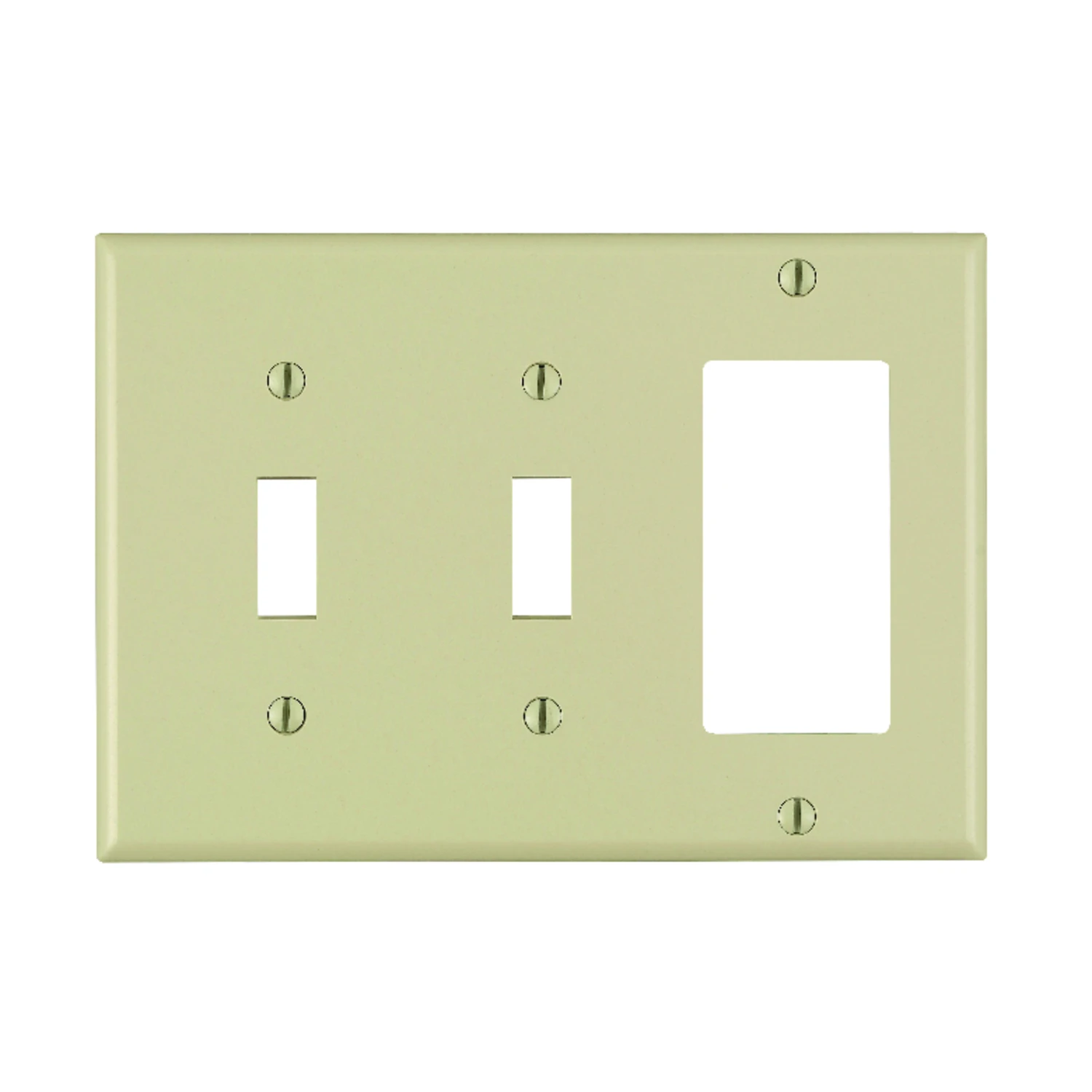 Leviton Decora 3-Gang Thermoset 2-Toggle/Rocker Wall Plate, Ivory