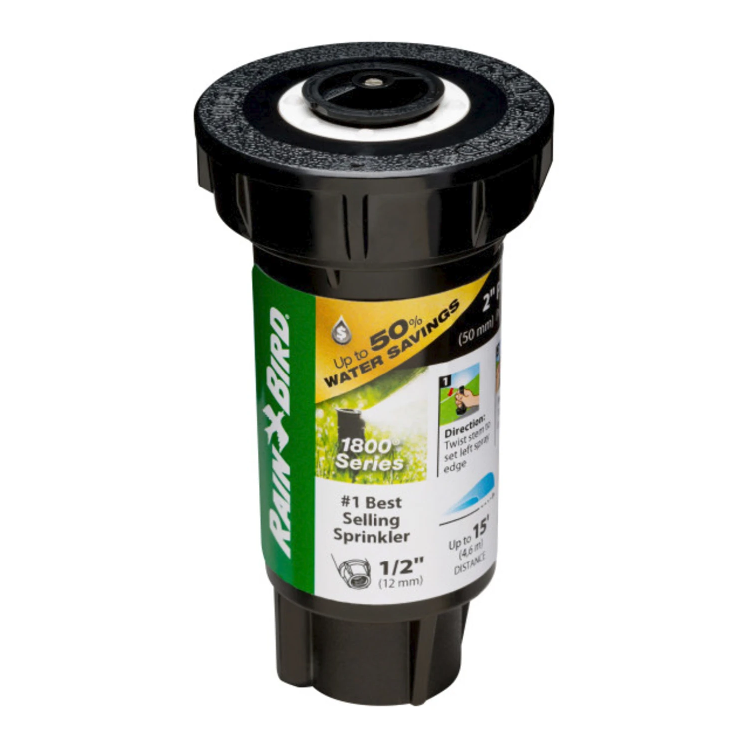 1800 Pro Series Sprinkler Head, PRS, Adjustable Pattern, 15-Ft. Max Spray, 2-In. Pop-Up