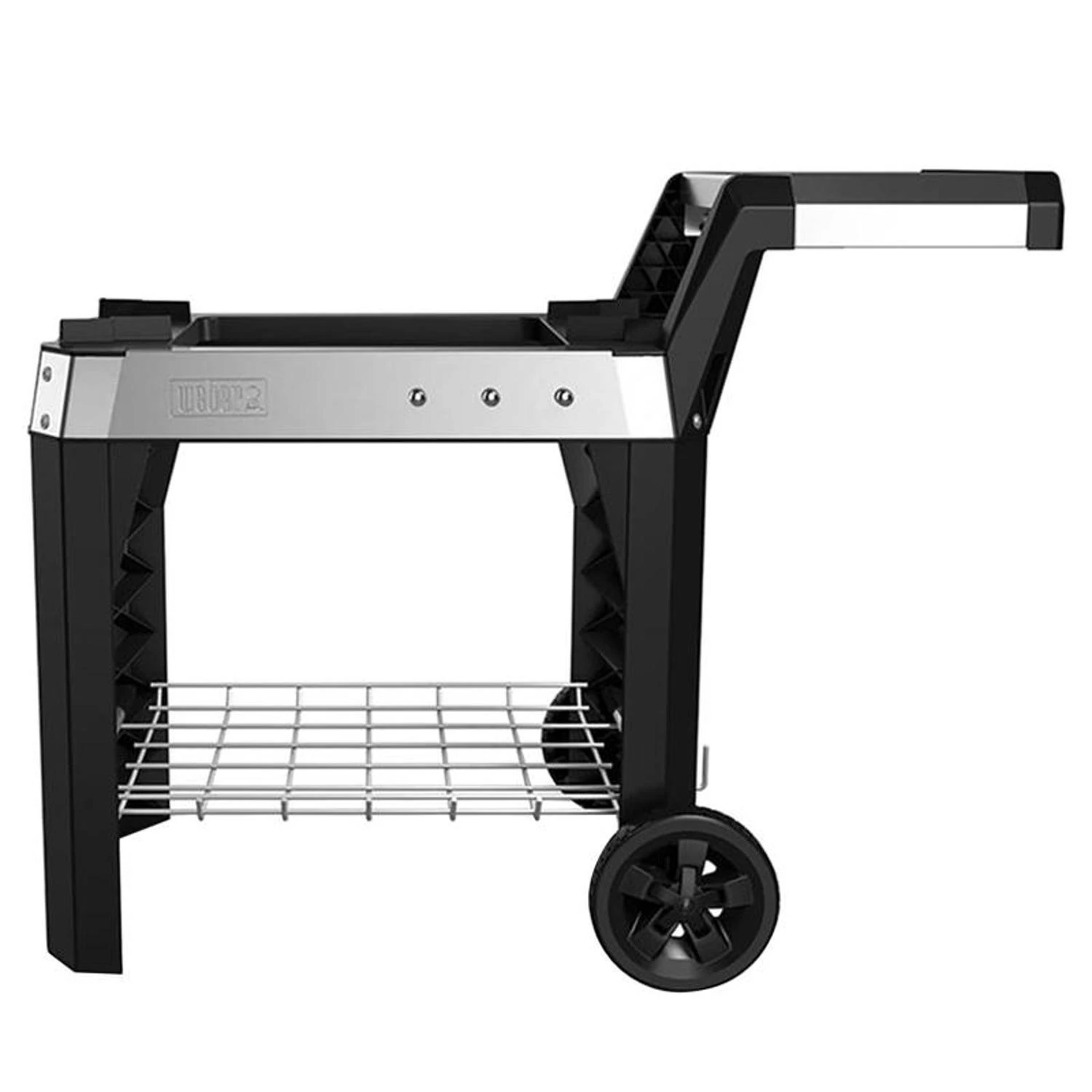 Weber Pulse 200 Electric Grill Cart with Integrated Storage and Side Shelves
