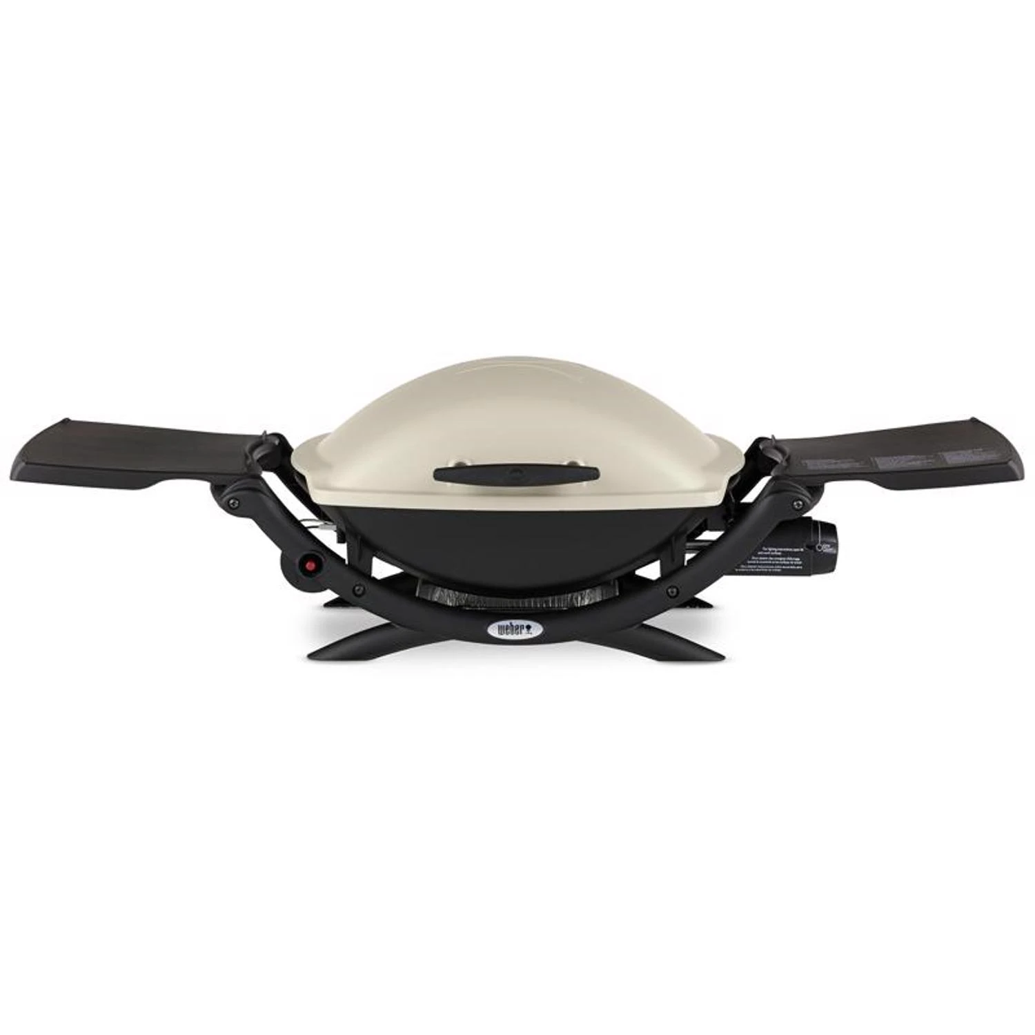 Q2000 Portable 1 Burner Liquid Propane Grill With Folding Tables, Titanium