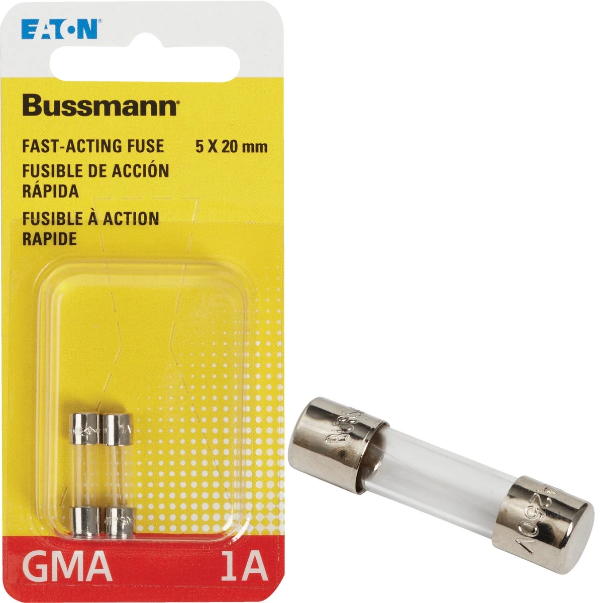 Bussmann 1 amps Fast Acting Glass Fuse 2 pk