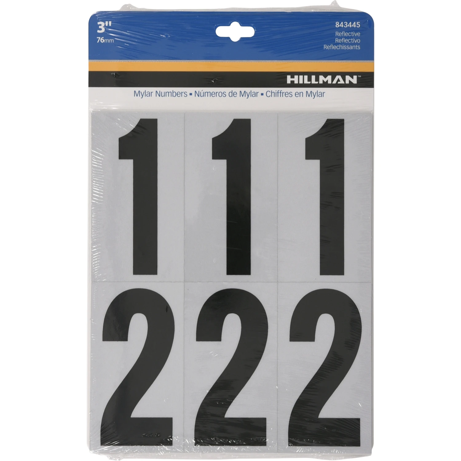 3 In. Reflective Black Vinyl Self-adhesive Number Set 0-9 - 26 Pieces