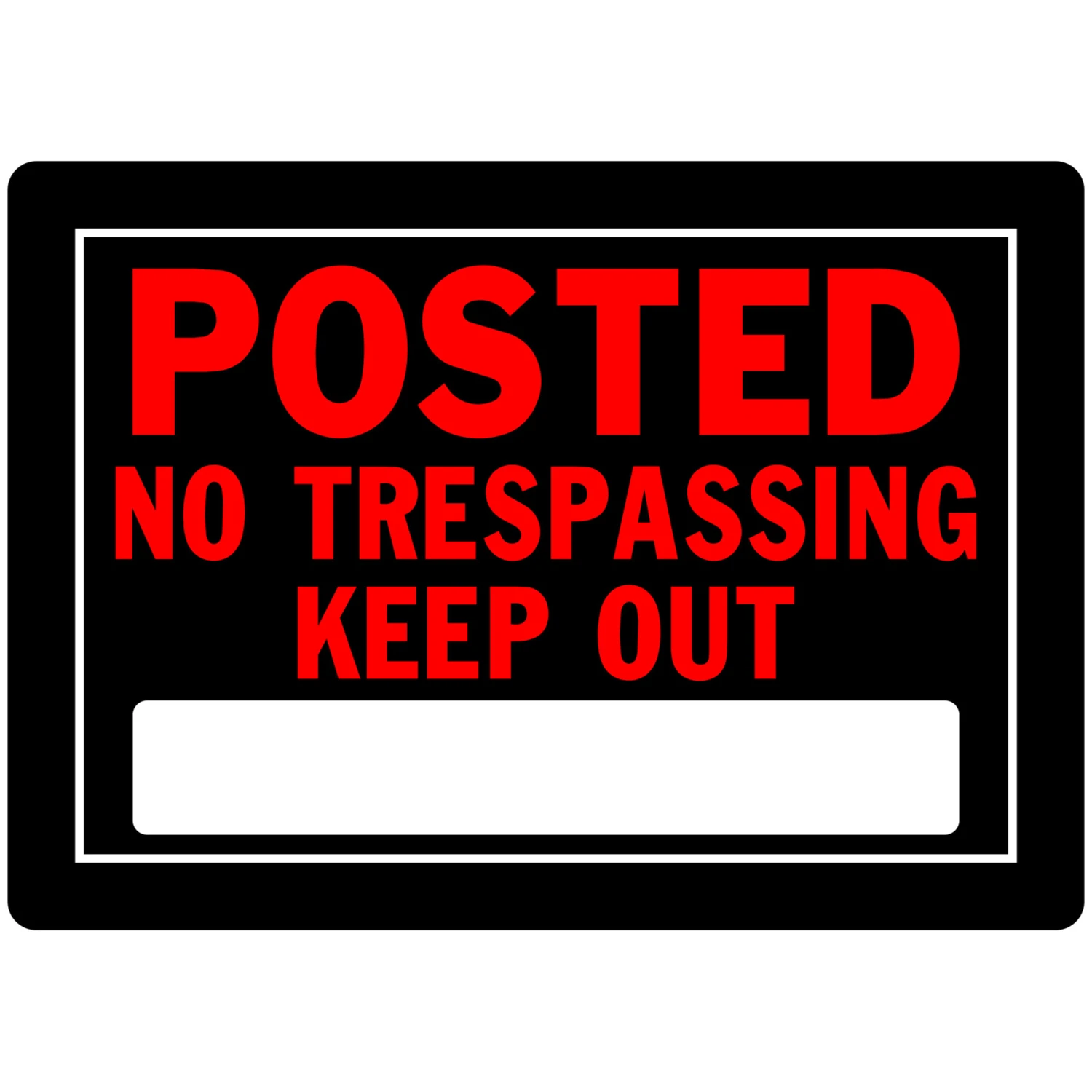 Posted No Trespassing Sign 10 In. H X 14 In. W Aluminum