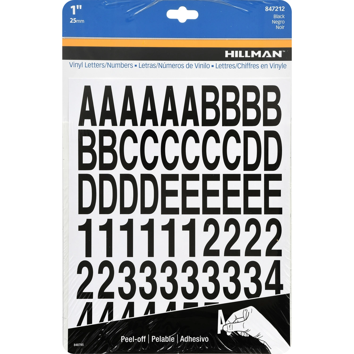 1 In. Black Vinyl Self-adhesive Letter And Number Set 0-9, A-z 228 Pieces