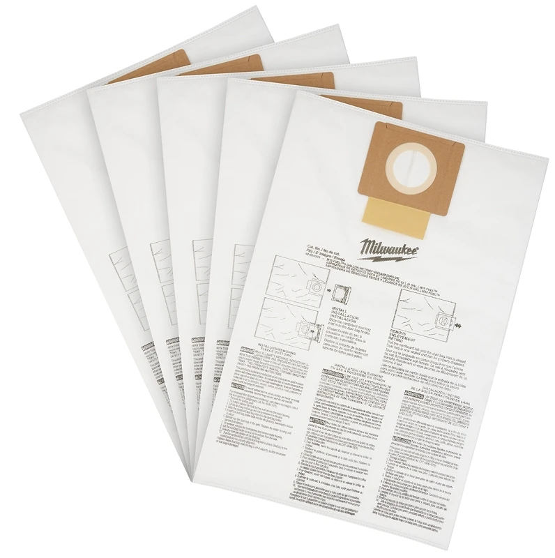 6 Gal. Fleece Dust Bags For M18 Fuel Wet/dry Vacuum (5-pack) 49-90-1979