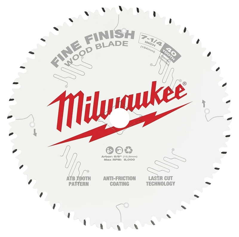 Milwaukee 7-1/4 In. 40-Tooth Fine Finish Circular Saw Blade, Bulk