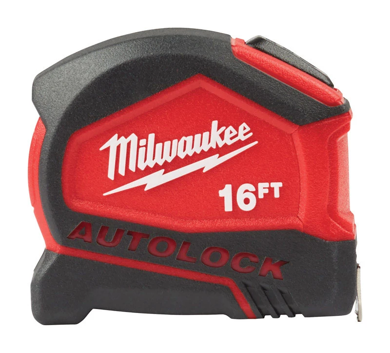 Milwaukee 16 ft. L x 1.88 in. W Compact Auto Lock Tape Measure Red 1 pk