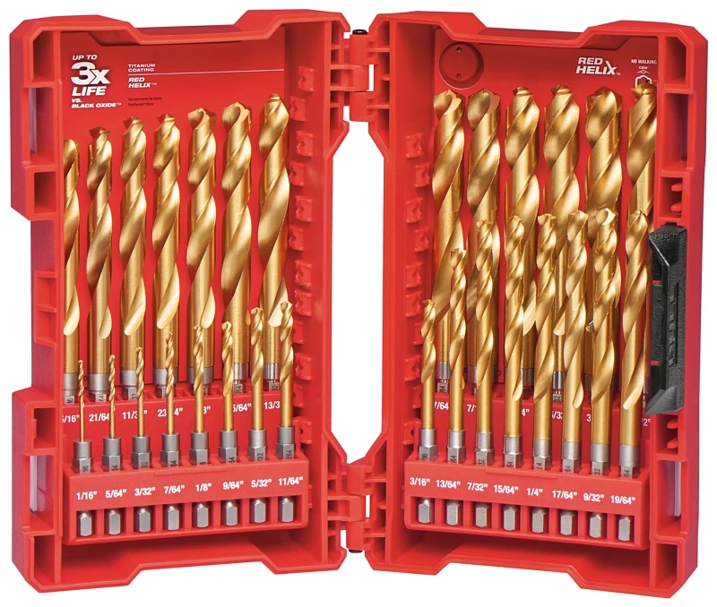 Shockwave Titanium Drill Bit Kit (29-piece) With Red Helix Design