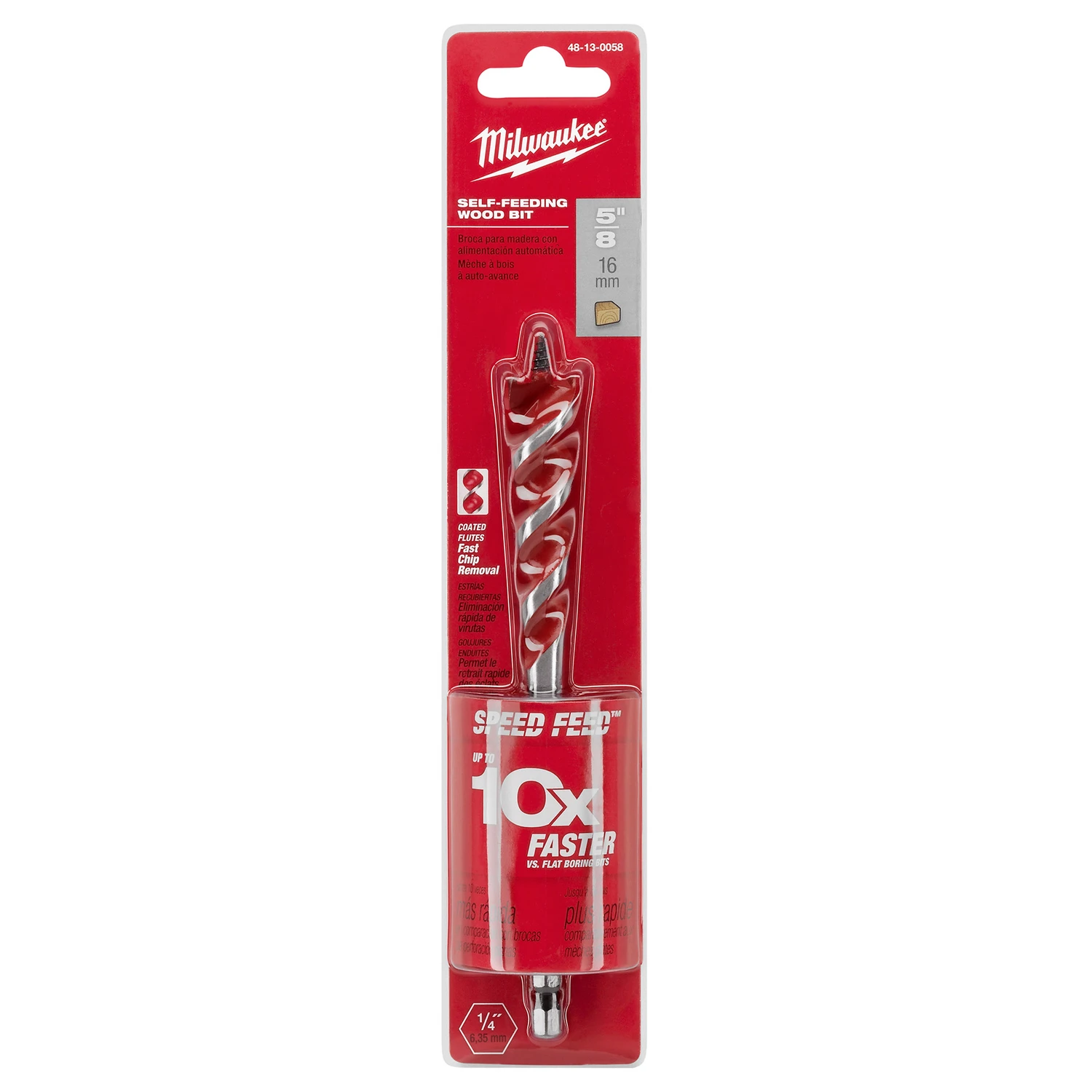 5/8 In. X 6 In. Speed Feed Quick Change Self-feeding Wood Bit
