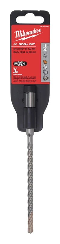 1/4 In. X 6 In. Mx4 Sds-plus 4-cutter Rotary Hammer Drill Bit