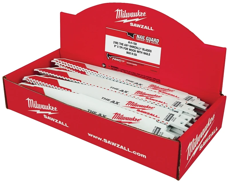 The Ax 9 In. 5 Tpi Bi-metal Reciprocating Saw Blade (10-pack) For Wood & Nails