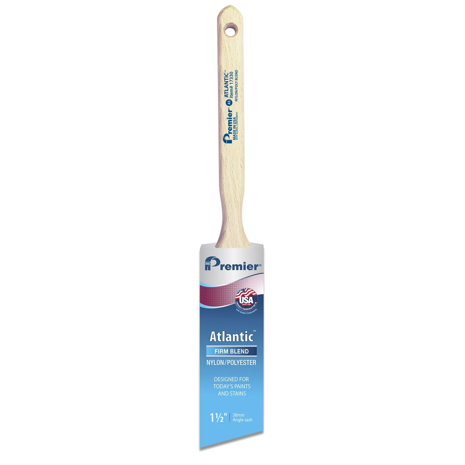 1.5-Inch Paint Brush with Firm Nylon and Polyester Bristles for Smooth Application