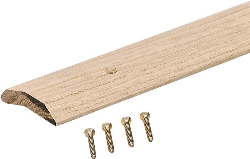 Unfinished Smooth 2 In. X 72 In. Hardwood Carpet Trim Bar With Screws