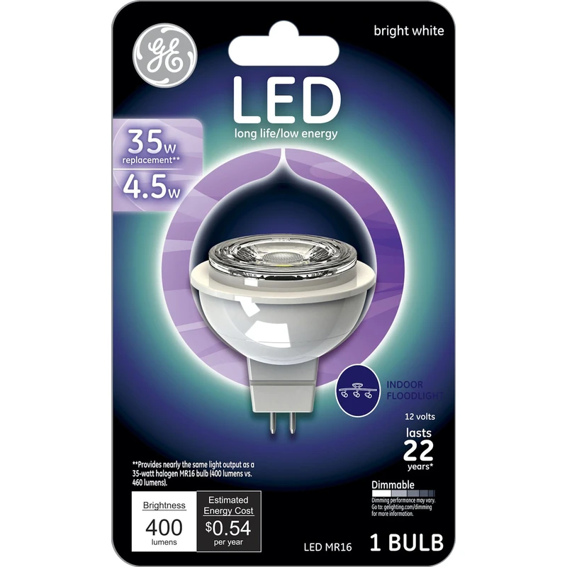 LED Floodlight Bulb, Bright White, Clear, 420 Lumens, 5.5 Watt