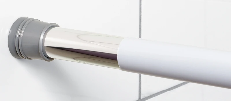 White Shower Rod Cover, 60 Inches Length, Durable Protective Sleeve