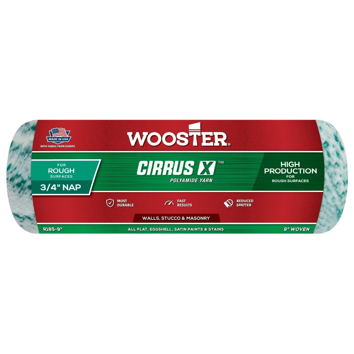Wooster 9 in. x 3/4 in. Pro Cirrus X Polyamide High-Density Knit Roller Cover