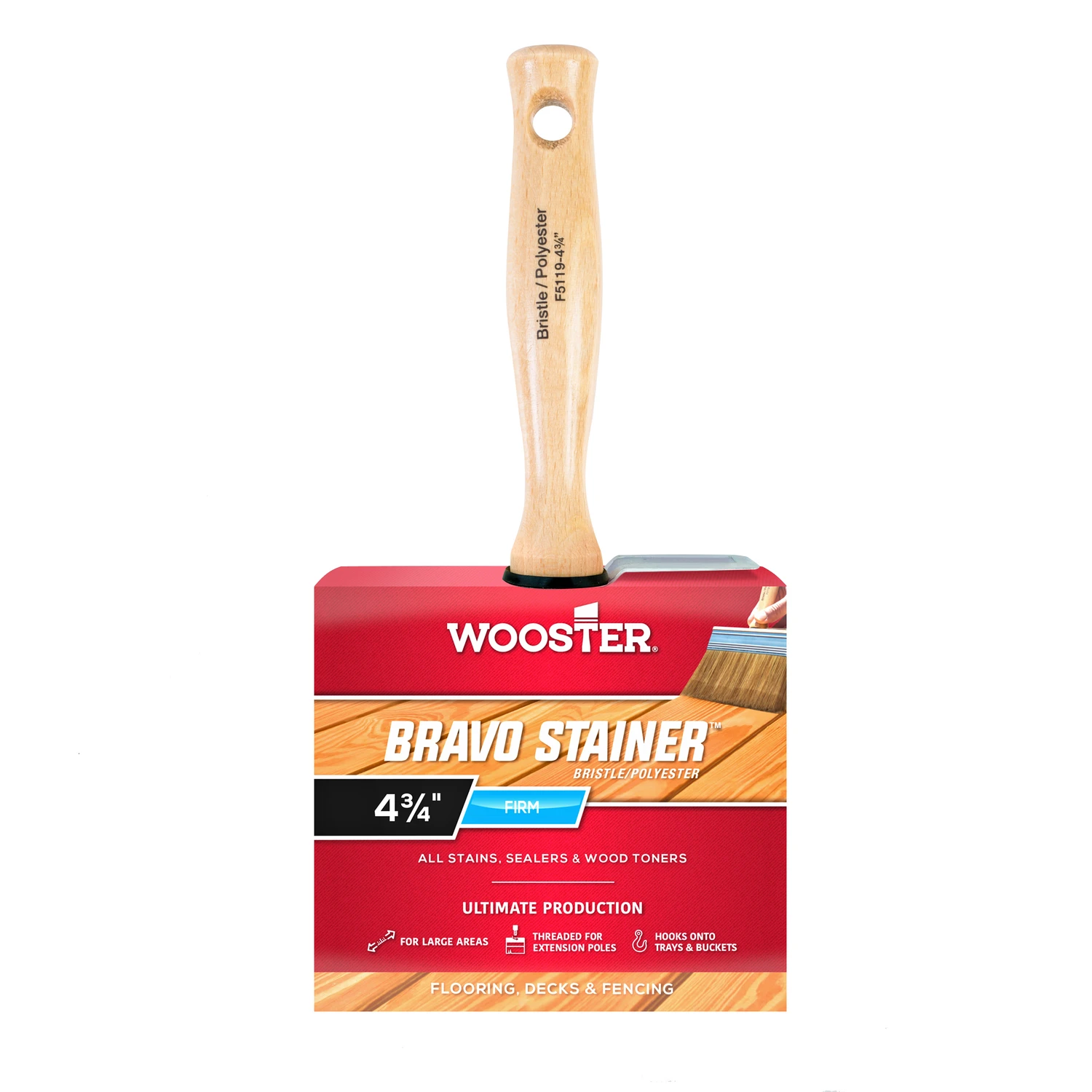 Bravo Stainer 4-3/4 In. Square Trim Stain Brush - F5119-4 3/4