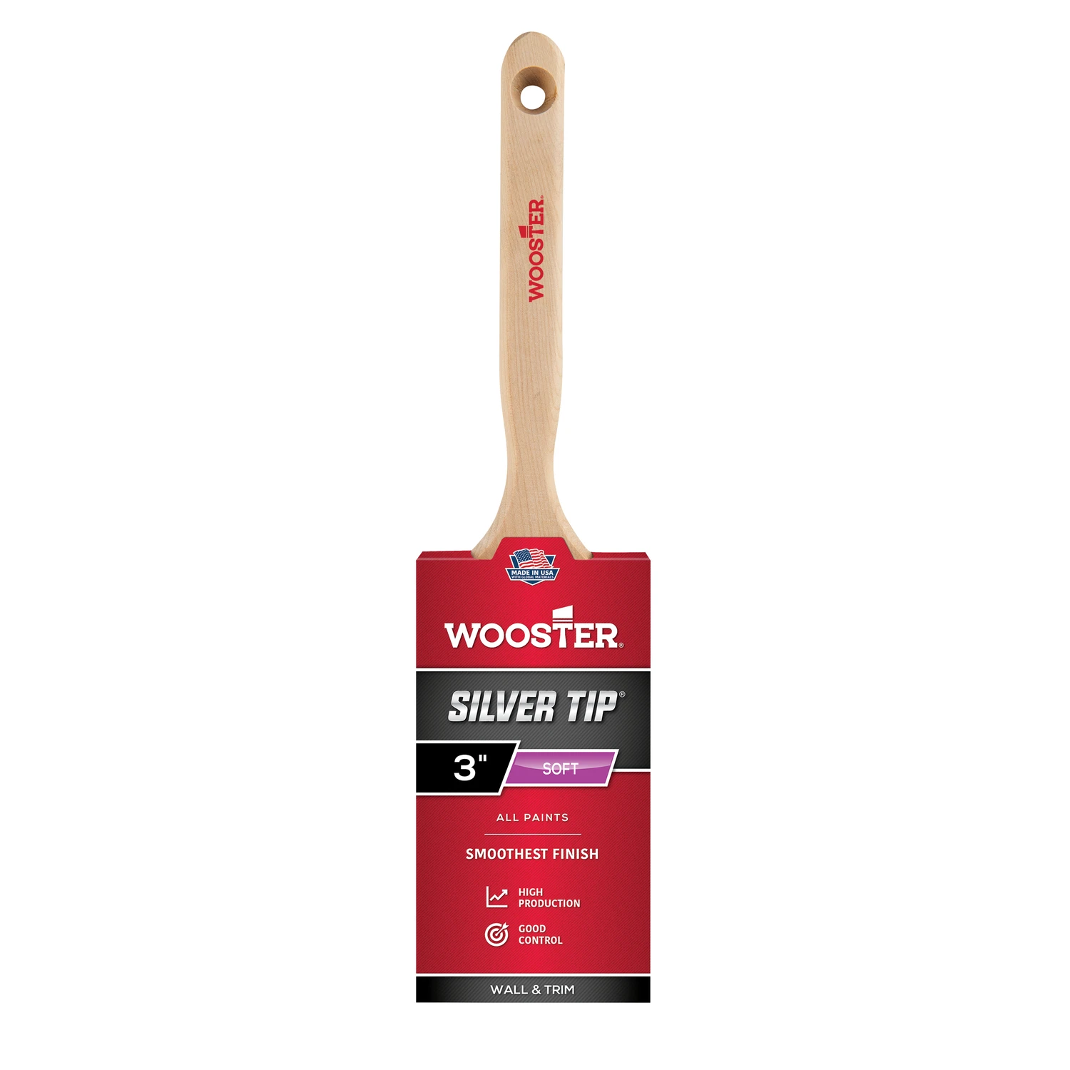 Silver Tip 3 In. Flat Sash Paint Brush With Stainless Steel Ferrule