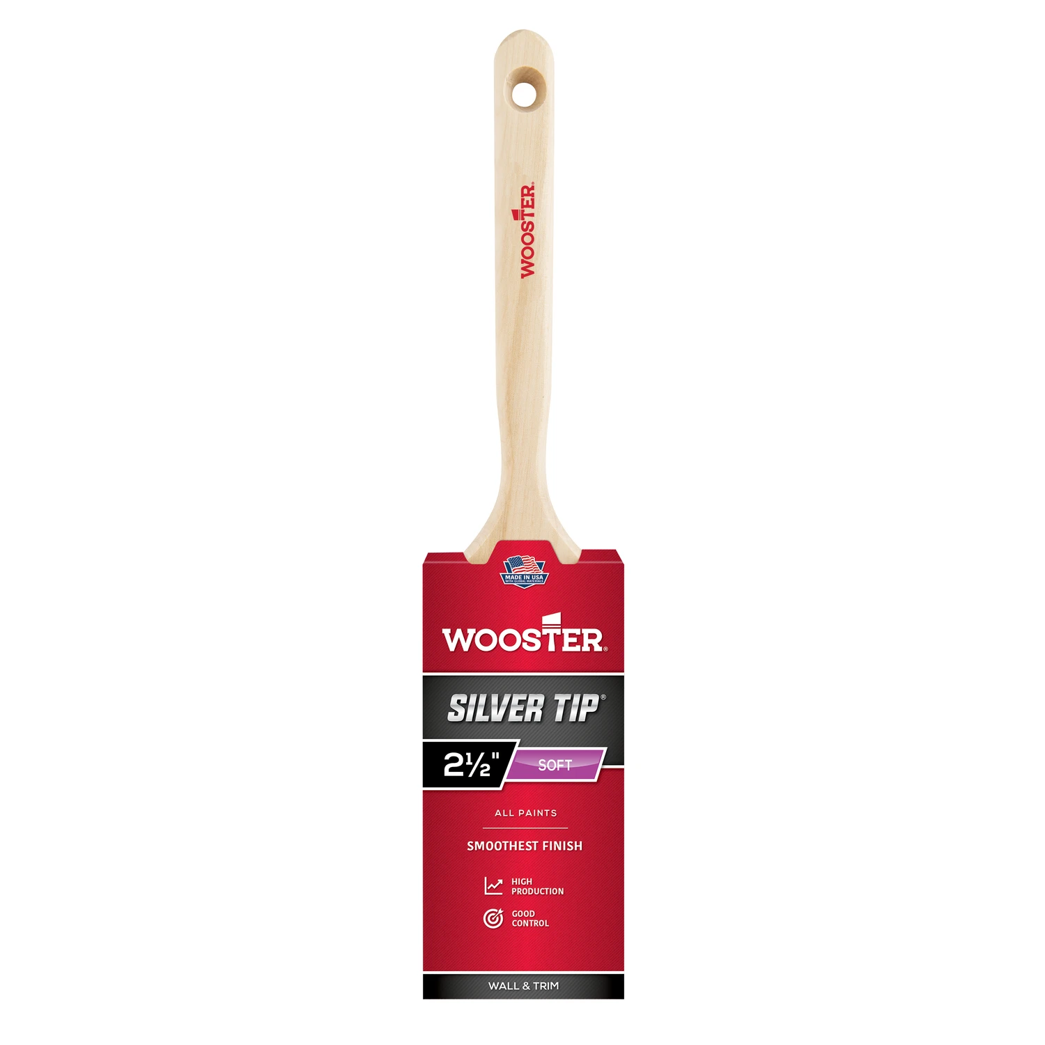 Silver Tip Flat Sash Paint Brush 2.5 Inch High-Quality Bristles for Smooth Finish
