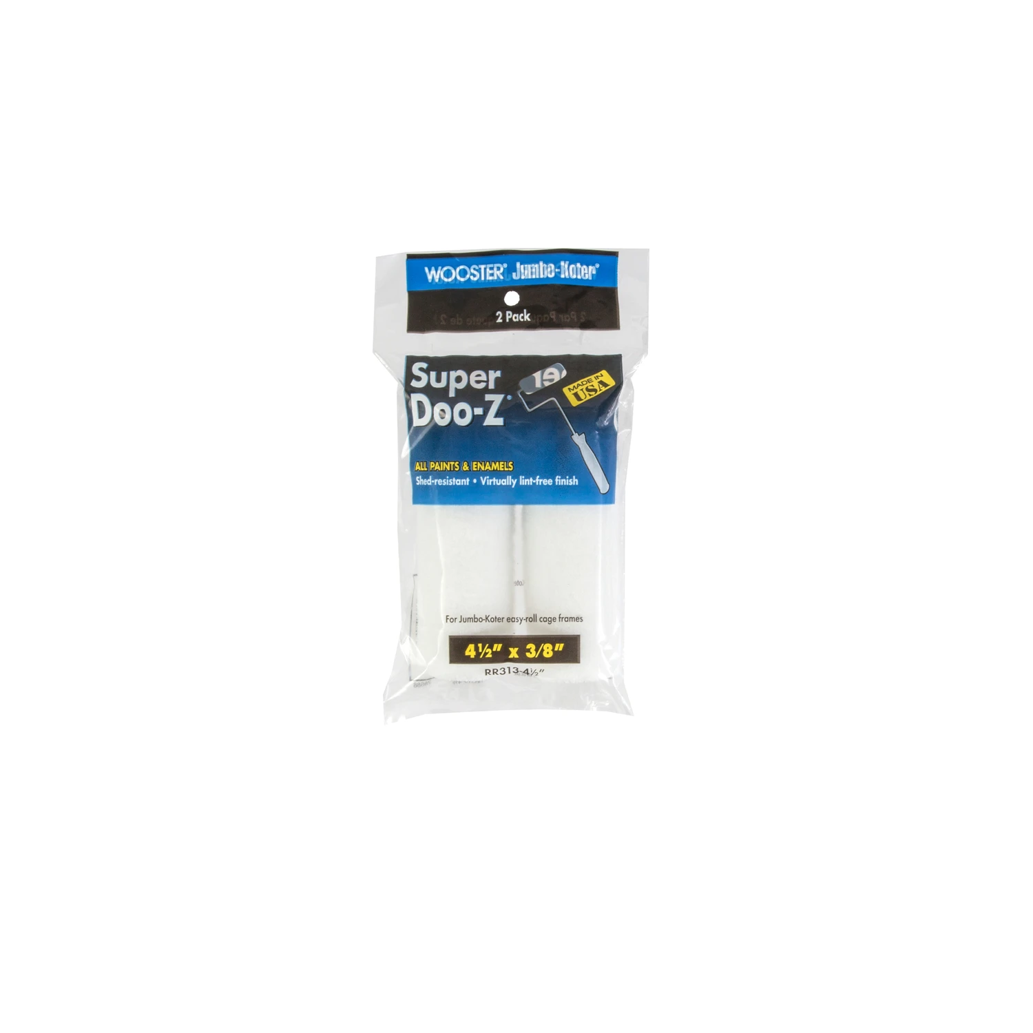 Wooster Jumbo-Koter Super Doo-Z 4-1/2 In. x 3/8 In. Mini Woven Fabric Roller Cover (2-Pack)