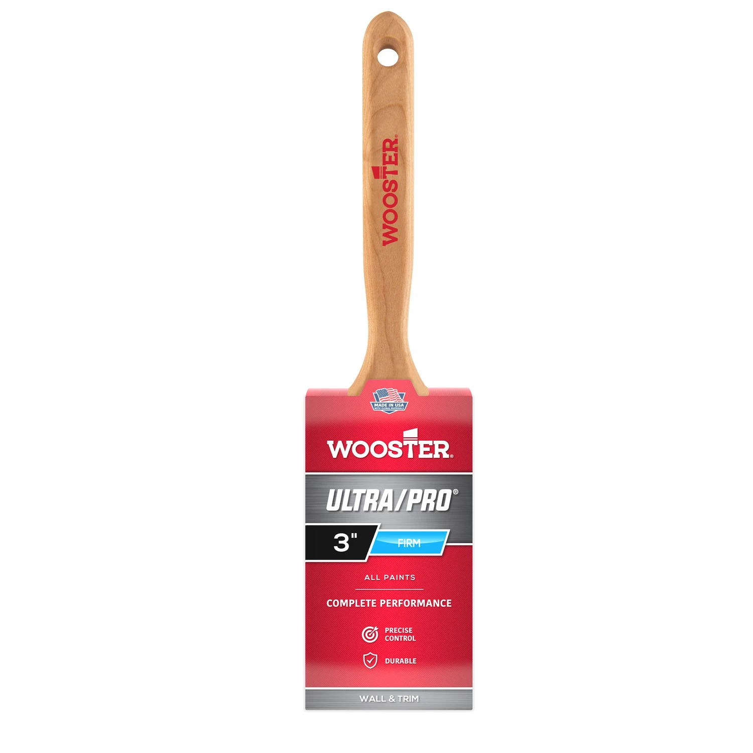 Flat Sash Paint Brush, 3 Inch, Nylon and Polyester Bristles