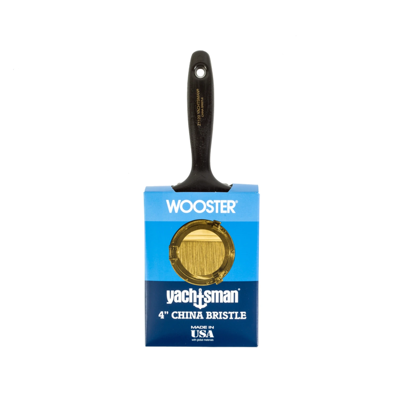 Yachtsman White China Bristle Paint Brush, 4 Inch, Durable Handle