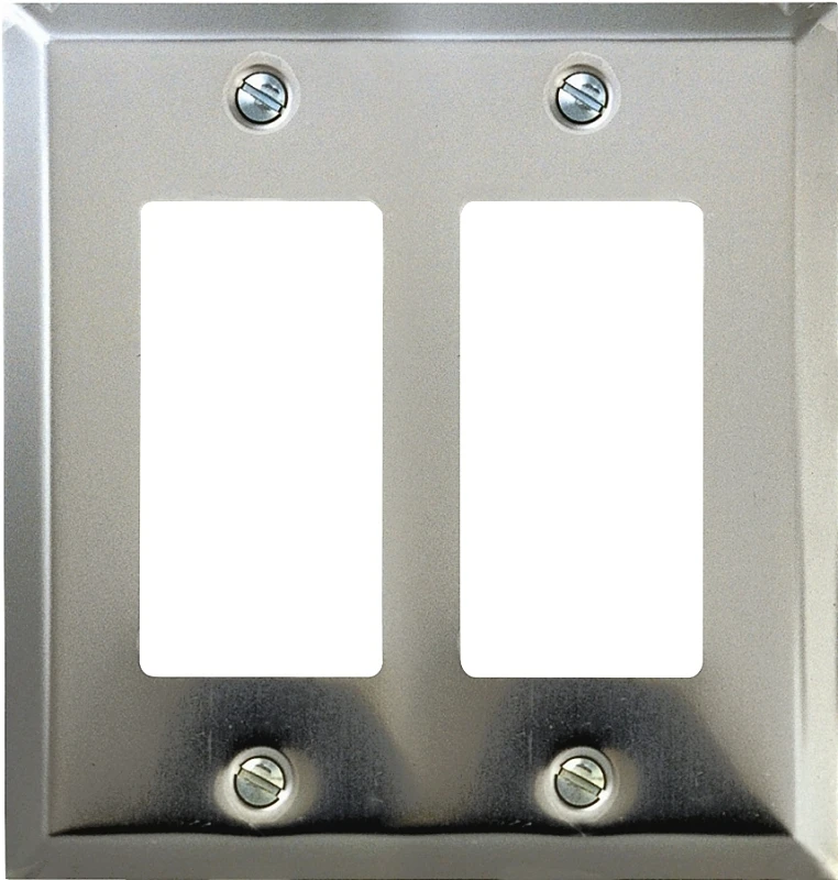 Amerelle Century Polished Chrome 2 gang Stamped Steel Decorator Wall Plate 1 pk