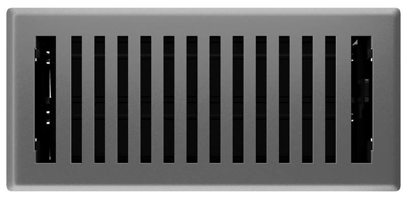 Signature Series Floor Register, Gray Granite Montezuma, Steel, 4 x 10 In.
