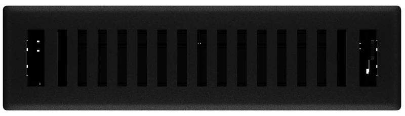 Signature Series Floor Register, Black Iron Montezuma, Steel, 2-1/4 x 12 In.