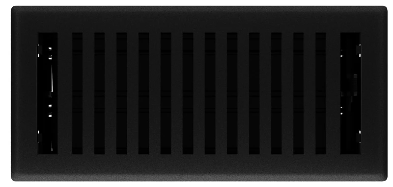Signature Series Floor Register, Black Iron Montezuma, Steel, 4 x 10 In.
