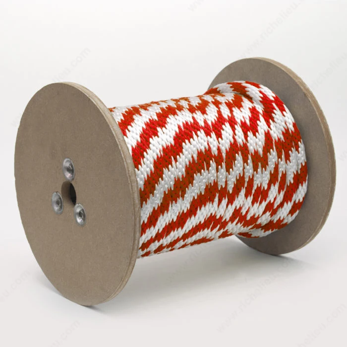 Solid Braid Polypropylene Rope, Red/white, 5/8 In. X 200 Ft.