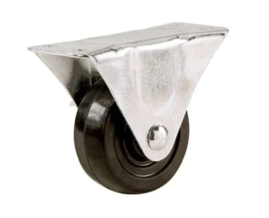 4-inch Rubber Rigid Plate Caster With 246 Lb Load Capacity - Light Medium Duty