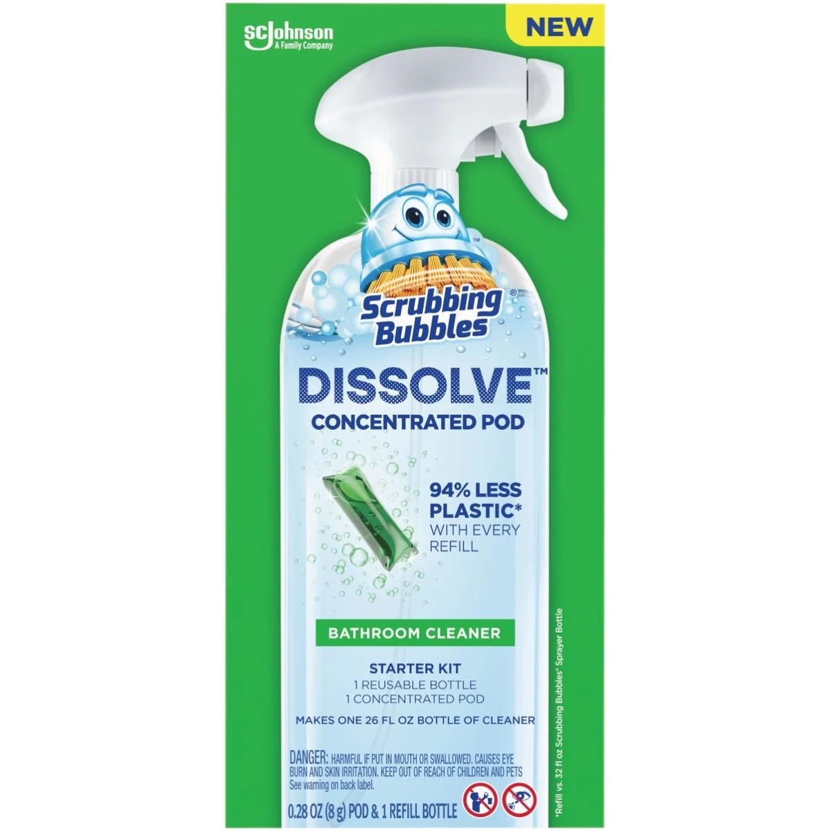 Dissolve Concentrated Pod Bathroom Cleaner Starter Kit With Reusable Bottle