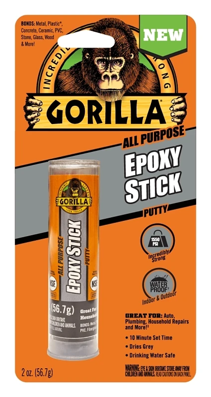 2 Oz. Gray High Strength All-purpose Epoxy Putty Stick, Sets In 10 Min.
