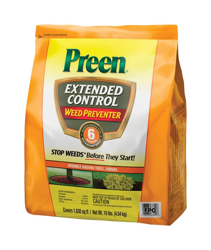 Extended Control Weed Preventer Granules, 10 Lb, Covers 1,630 Sq. Ft.