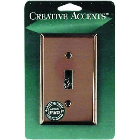 Amerelle 1-Gang Stamped Steel Toggle Switch Wall Plate, Brushed Brass