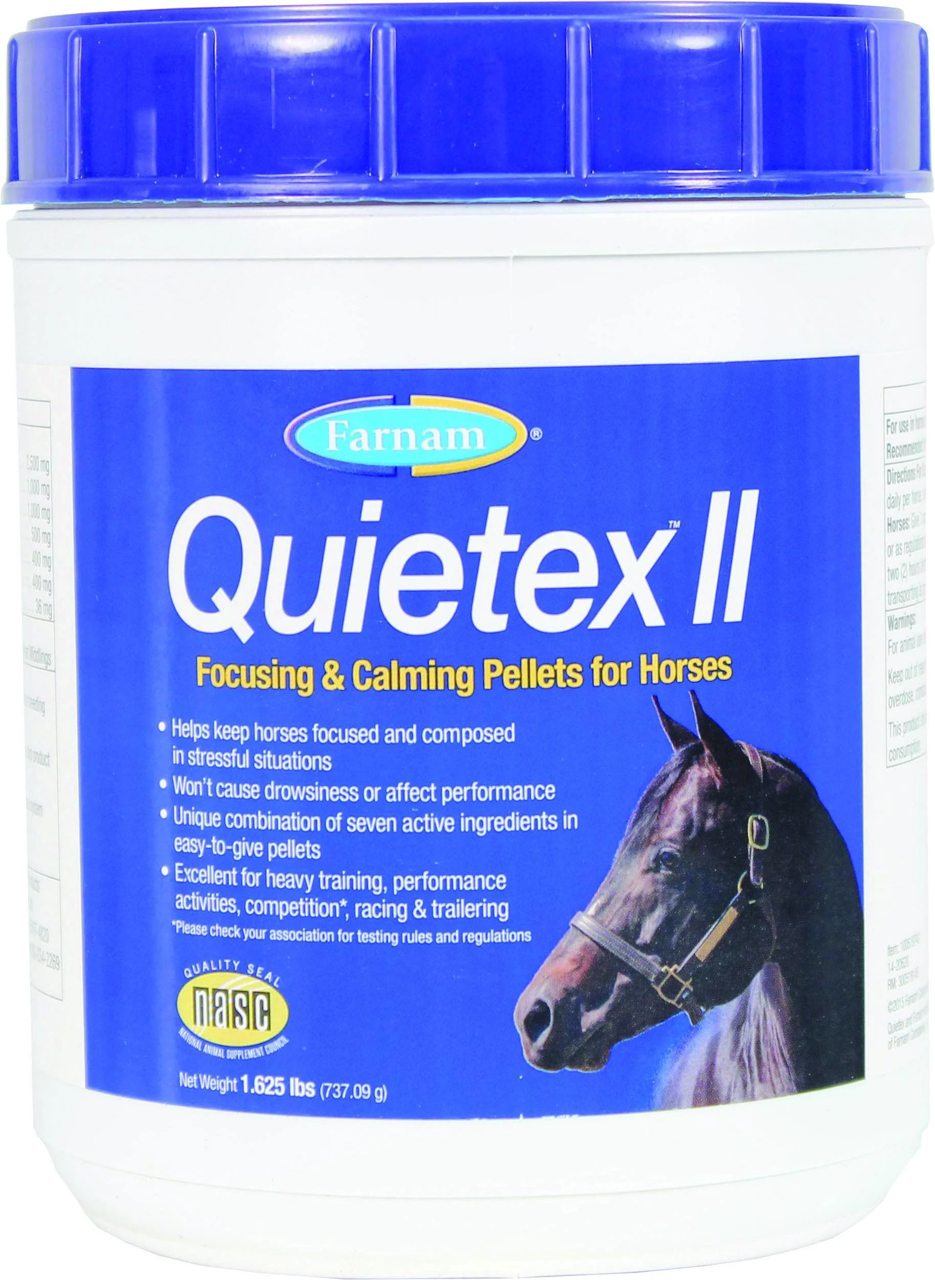 Quietex Equine Focusing and Calming Pellets for Horses, 1.625 Pounds