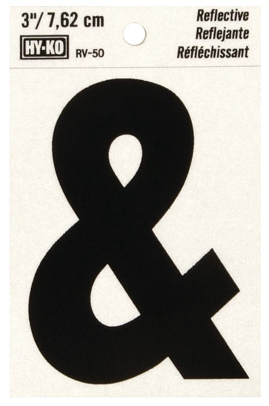 House Address Letter and Number Set, Reflective Black and Silver Vinyl, Adhesive Backed, 3 Inch Height