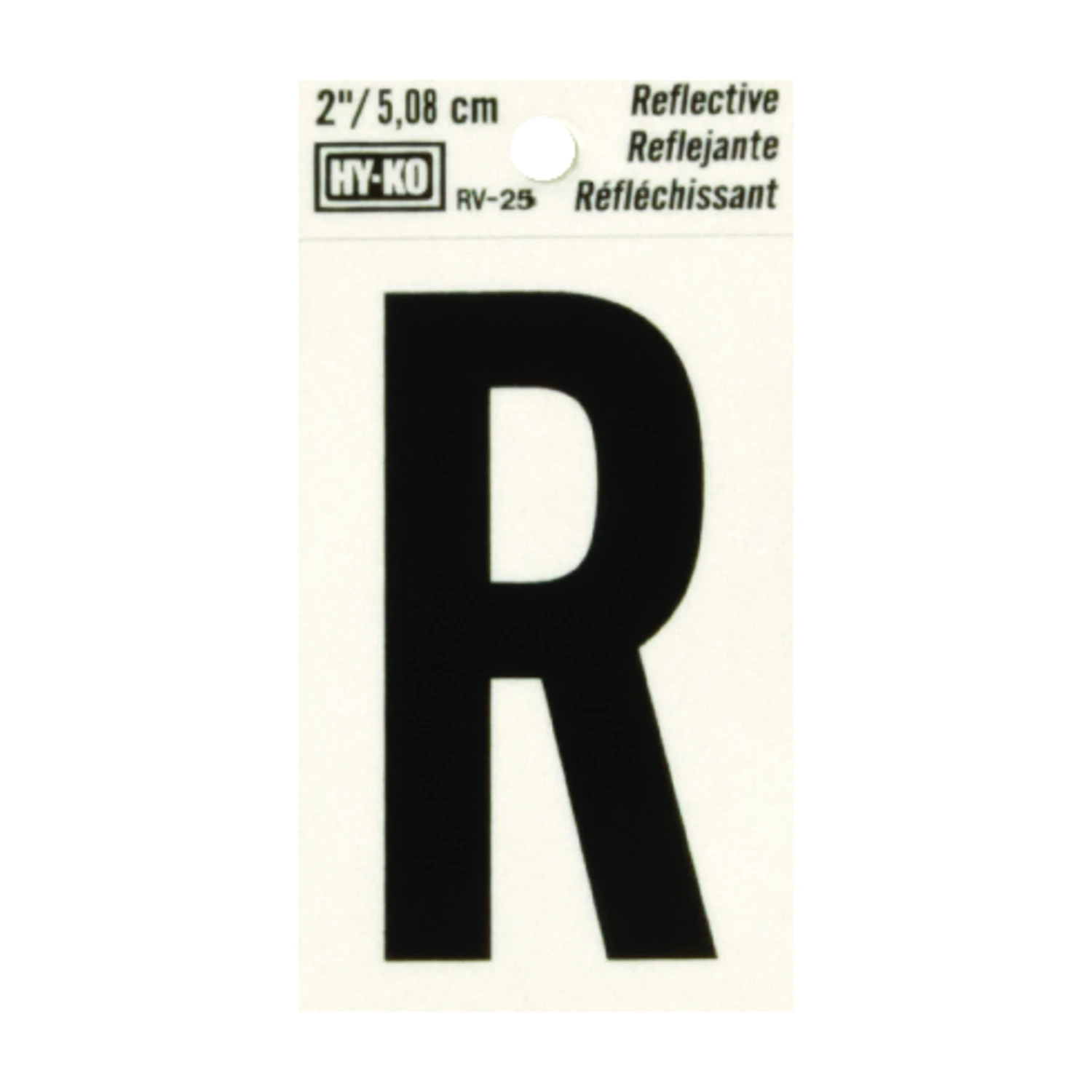 2 In. Reflective Black Vinyl Self-adhesive Letter R - Weather Resistant