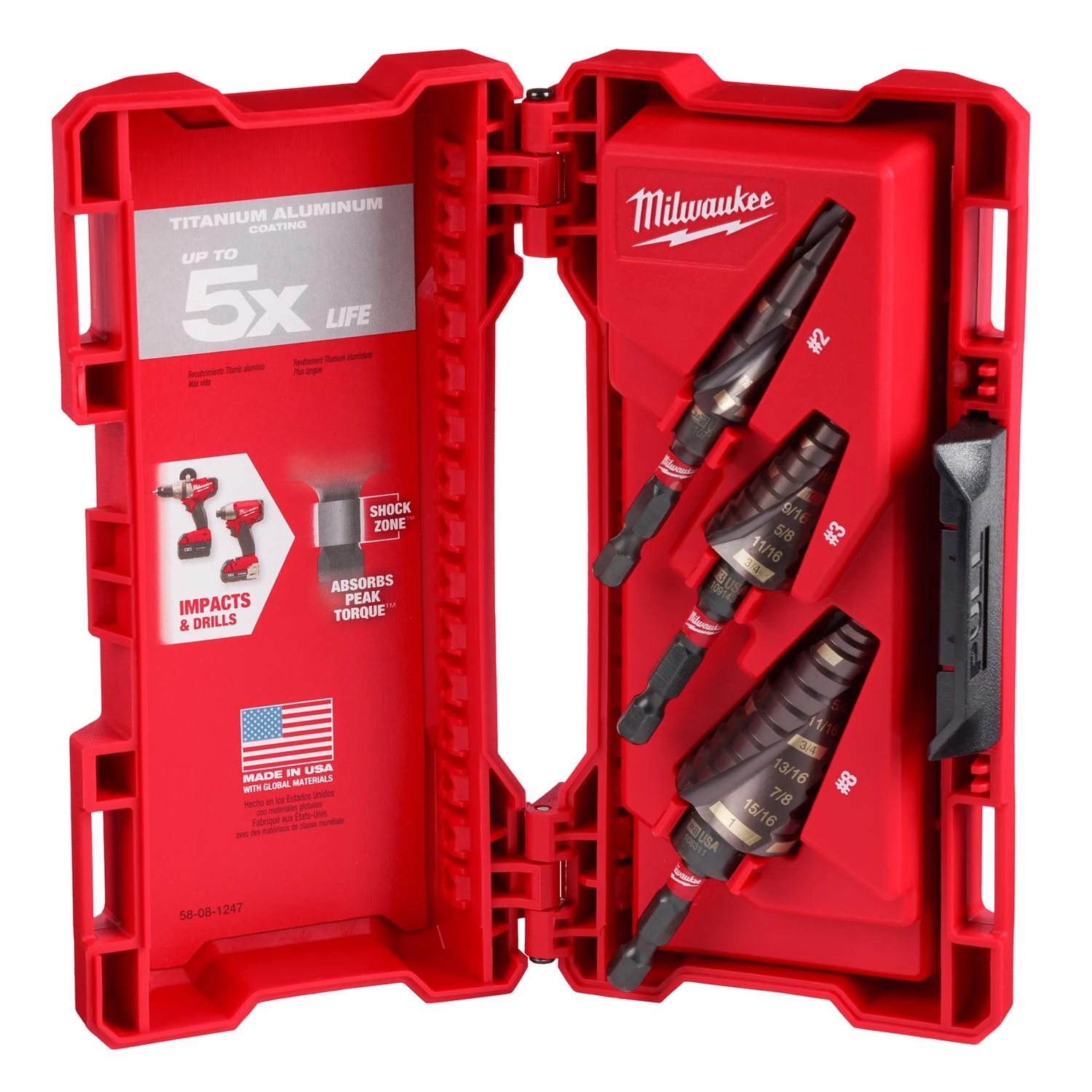 Shockwave 3/16 To 1 In. High Speed Steel Impact Step Bit Set 3 Pc