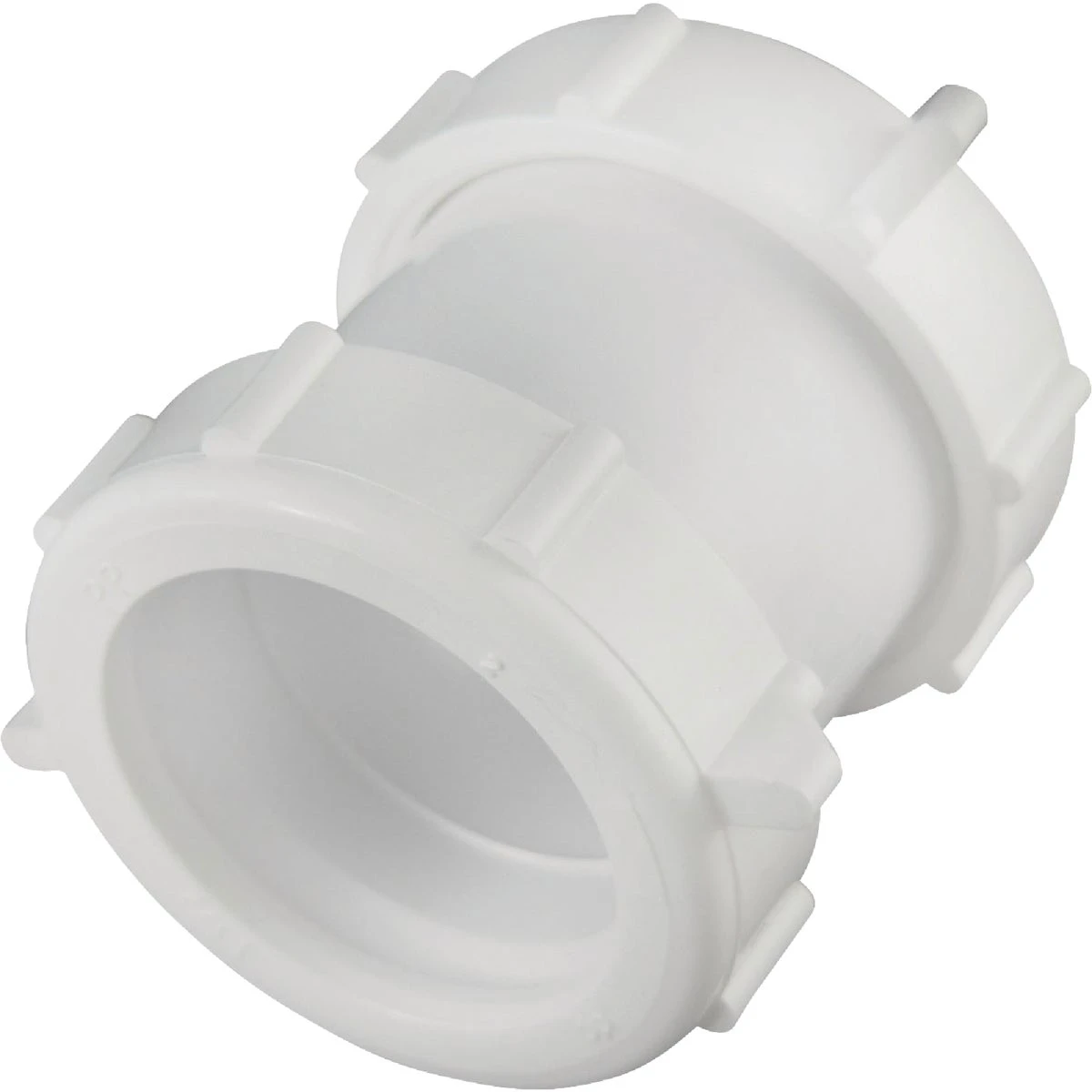 1-1/2 In. White Plastic Straight Extension Coupling With Washers And Nuts