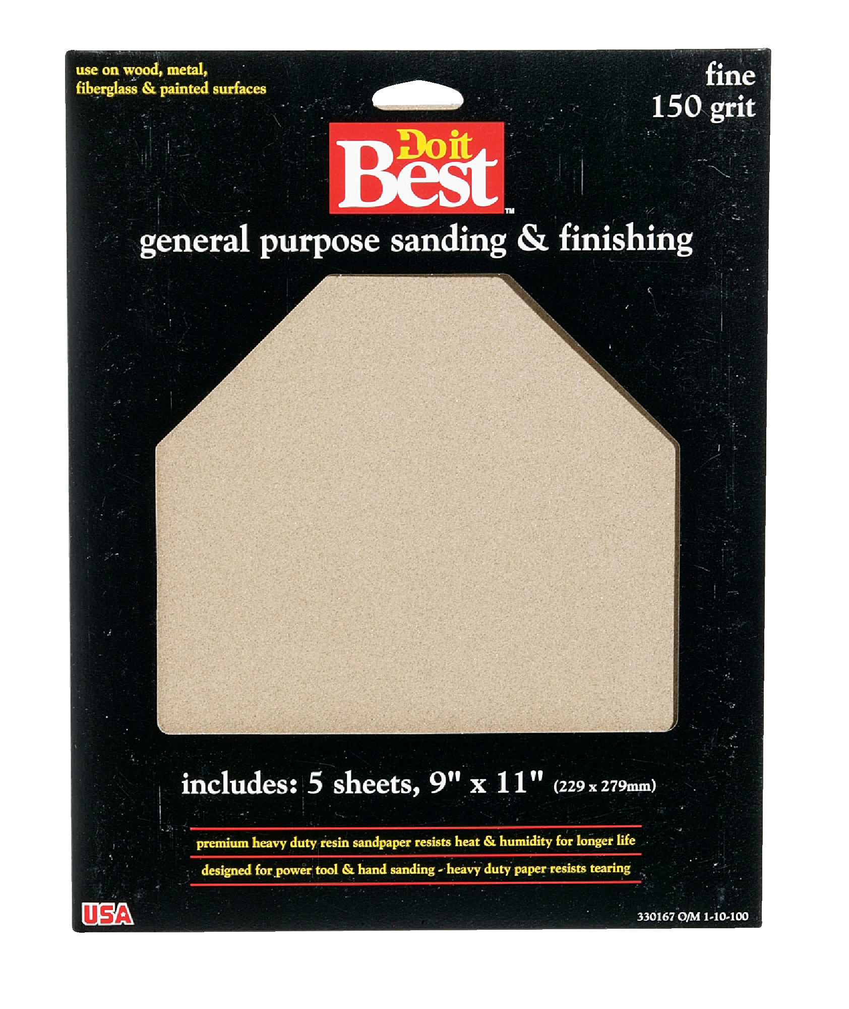 Do it Best General Purpose 9 In. x 11 In. 150 Grit Fine Sandpaper (5-Pack)