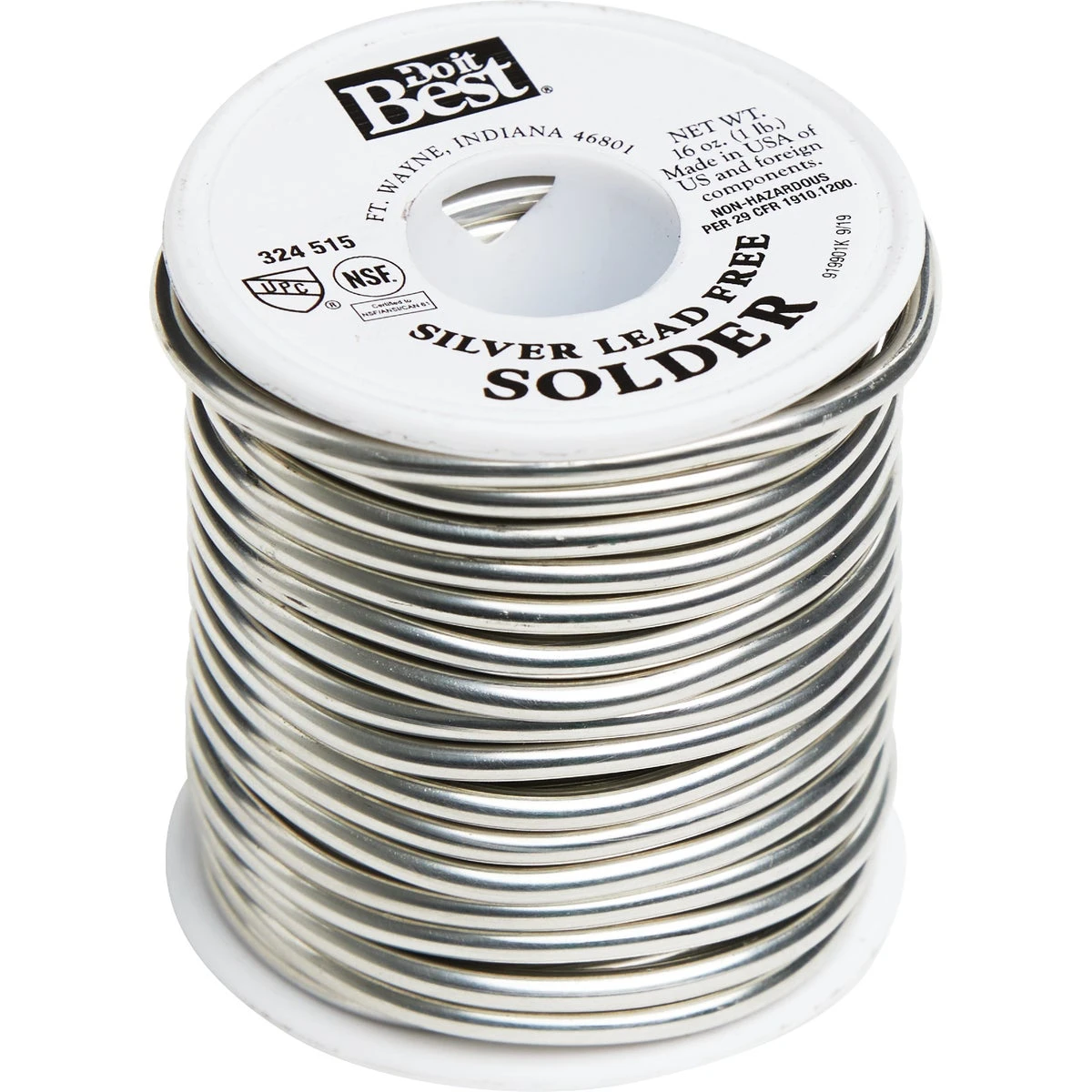 1 Lb Solid Lead-free Solder - 96% Tin, 4% Silver Alloy