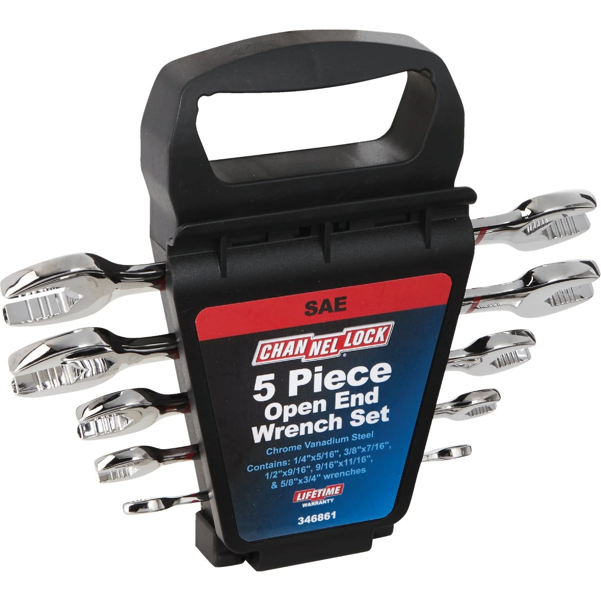 5-piece Standard Open End Wrench Set - Chrome Vanadium Steel