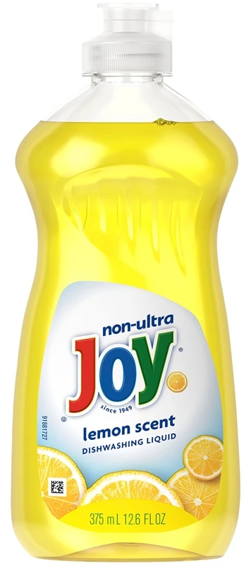Joy 81209 Dishwashing Liquid, 12.6 oz Package, Bottle, Liquid, Lemon