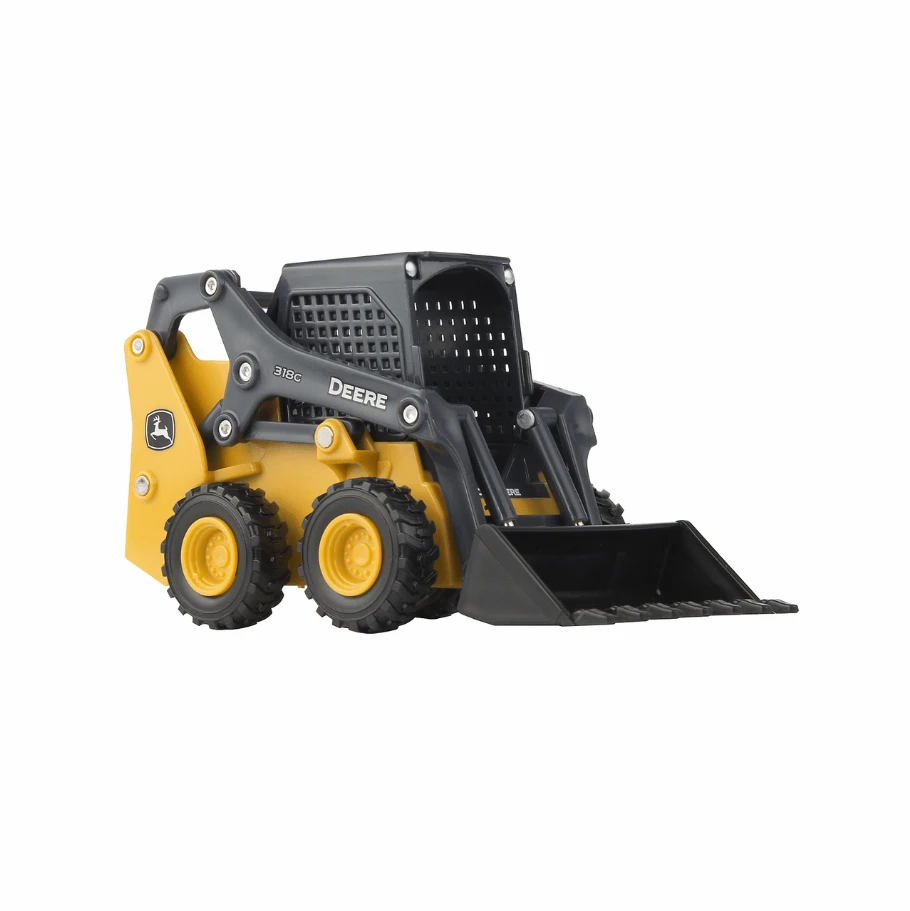 John Deere 318g Skid Steer Toy, 1:32 Scale, Durable Plastic Construction