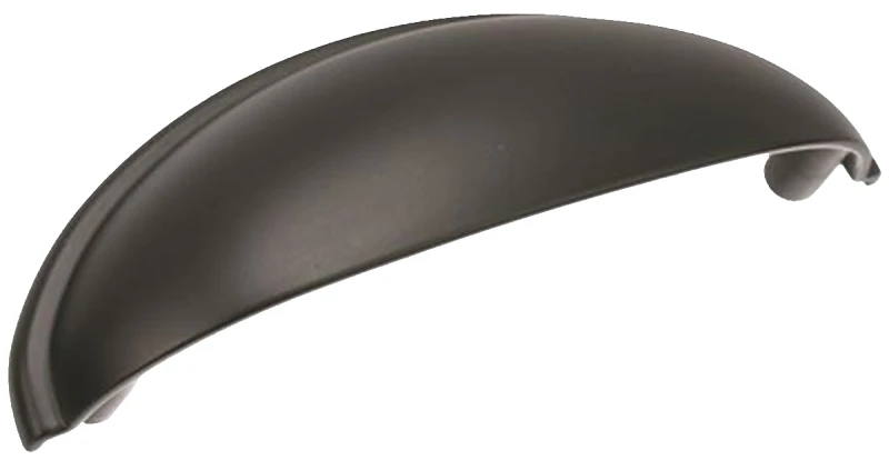Amerock Ravino 3 In. Matte Black Cup Cabinet Drawer Pull