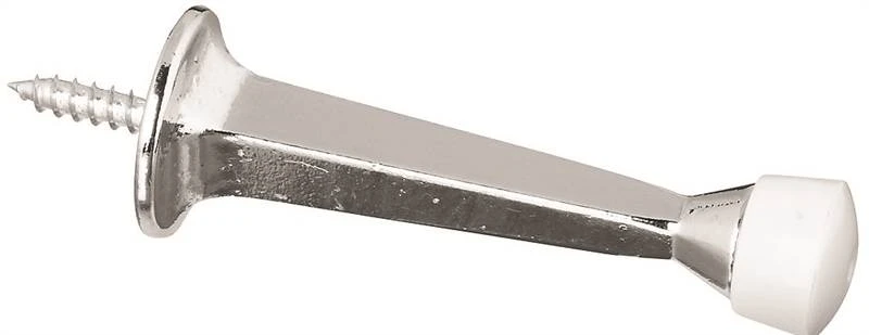 Baseboard Rigid Solid Door Stop, Die-cast Zinc, Bright Chrome Plated, Model 750103