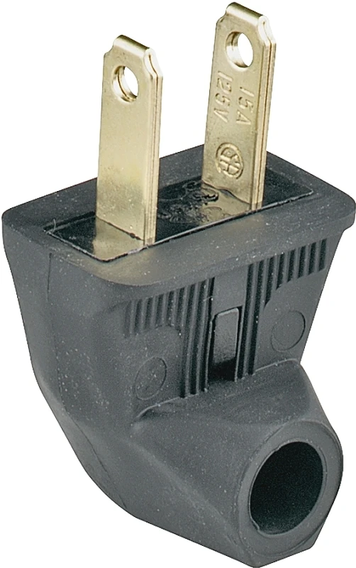 84bk-box Flat Rubber Angle Plug, 15a, 125v, 25 Pack, Nema 1-15